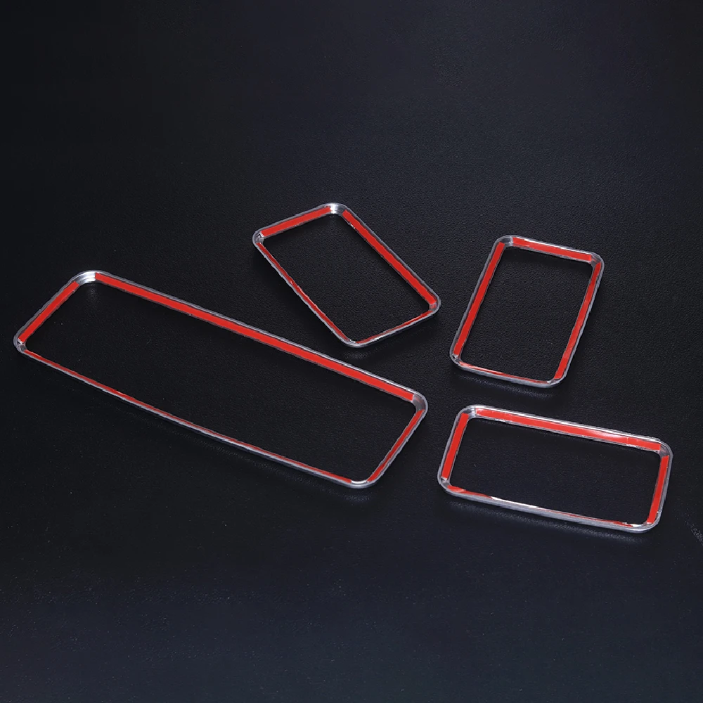 

JEAZEA 4x Silver Door Window Switch Panel Frame Cover Trim Cover Sticker Decor Fit For Land Rover Discovery 5 Range Rover Sport