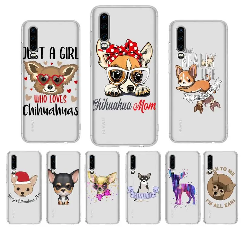 

FHNBLJ Chihuahua Dog Phone Case For Huawei P20 P30 Pro P40 lite Mate 20lite for Y5 Y6 Honor 8X 10 Capa