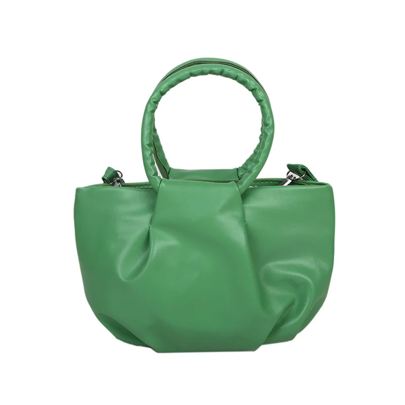 

Women'S Shoulder Strap Handbag 2021 Trend Vintage Folded Cloud Top Handle Bags Ladies Small Green Shoulder Bags Luxury Designer
