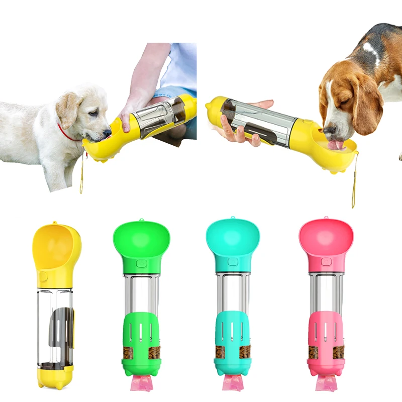 

500 мл Портативный собака Дорожная бутылка для воды с Многофункциональный Pet диспенсер для воды/контейнер для продуктов миска мешок для мусо...