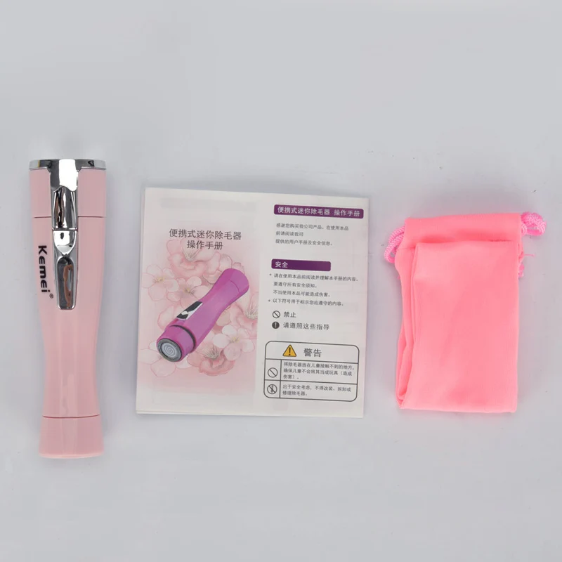 Kemei Portable Epilator Electric Hair Removal Battery Bikini Body Face Leg Underarm Depilador Femal Shaver Travel Essentials 38D | Бытовая