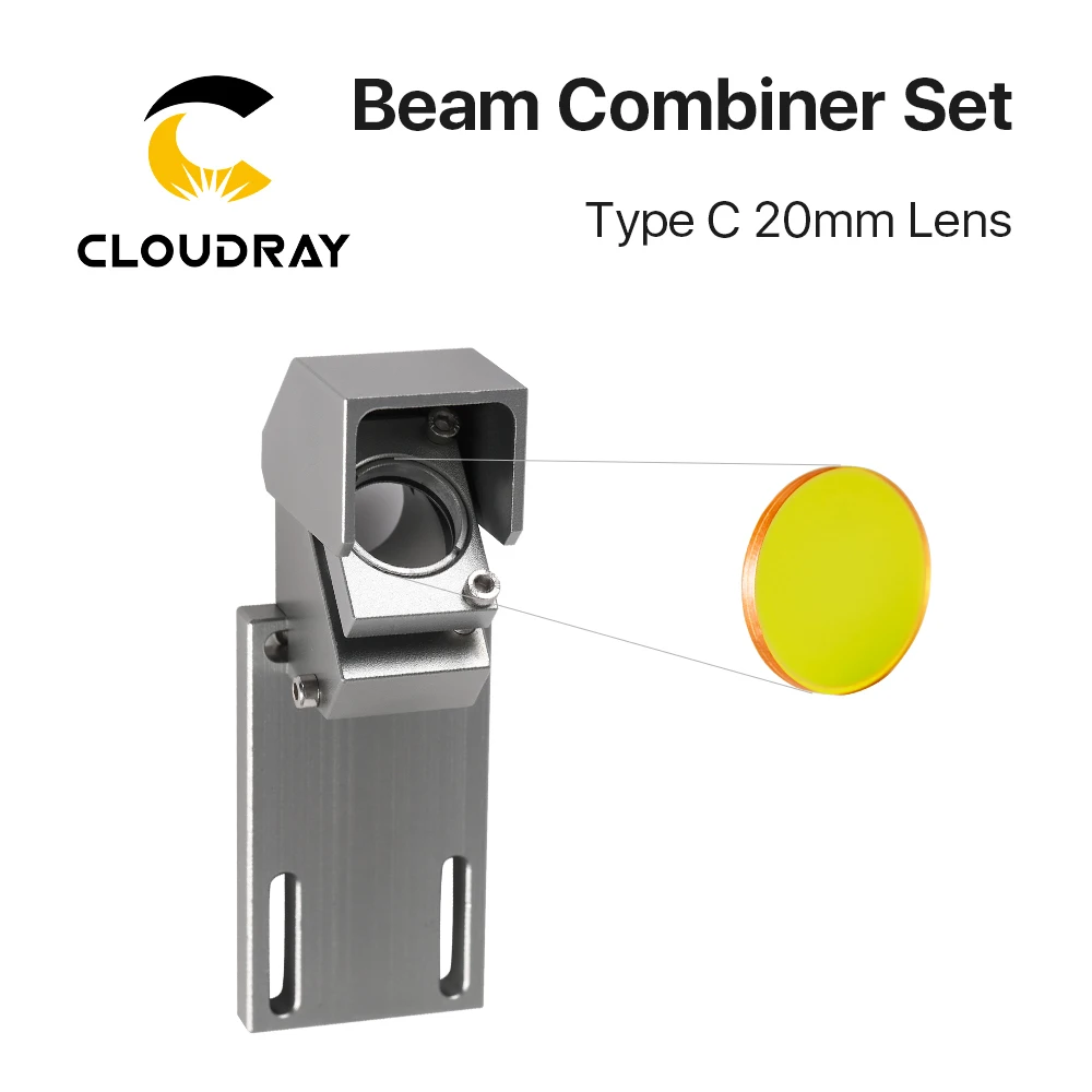 Cloudray New Arrival Beam Combiner Set 20mm ZnSe Laser Beam Combiner + Mount + Laser Pointer for CO2 Laser Engraving Machine