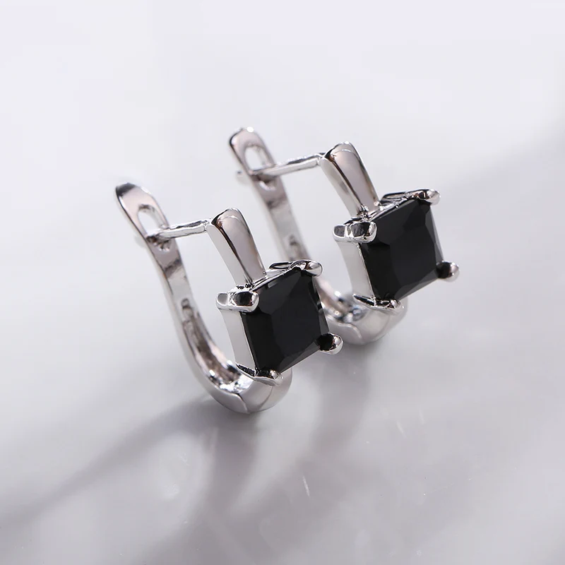 Platinum black MAIKALE, квадратные серьги-гвоздики, AAA кубический цирконий, покрытые золотом и серебром, гипоаллергенные корейские серьги для женщин, отправка друзьям - Окраска металла: Platinum black