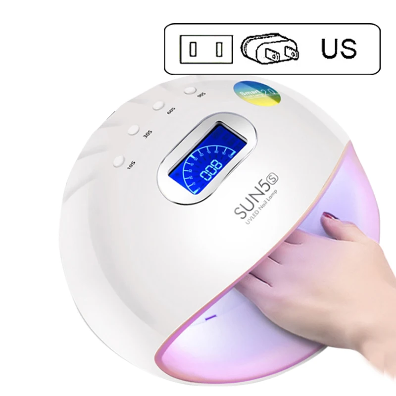 Sun 5s 72W US Plug SUN5S дизайн ногтей 72 Вт 30 светодиодный s УФ светодиодный светильник лак для ногтей отверждение для всех гель-Маникюр Сушилка для ногтей ЖК-дисплей автоматический датчик 10 s/30 s/60 s/90 s таймер - Цвет: Sun 5s 72W US Plug