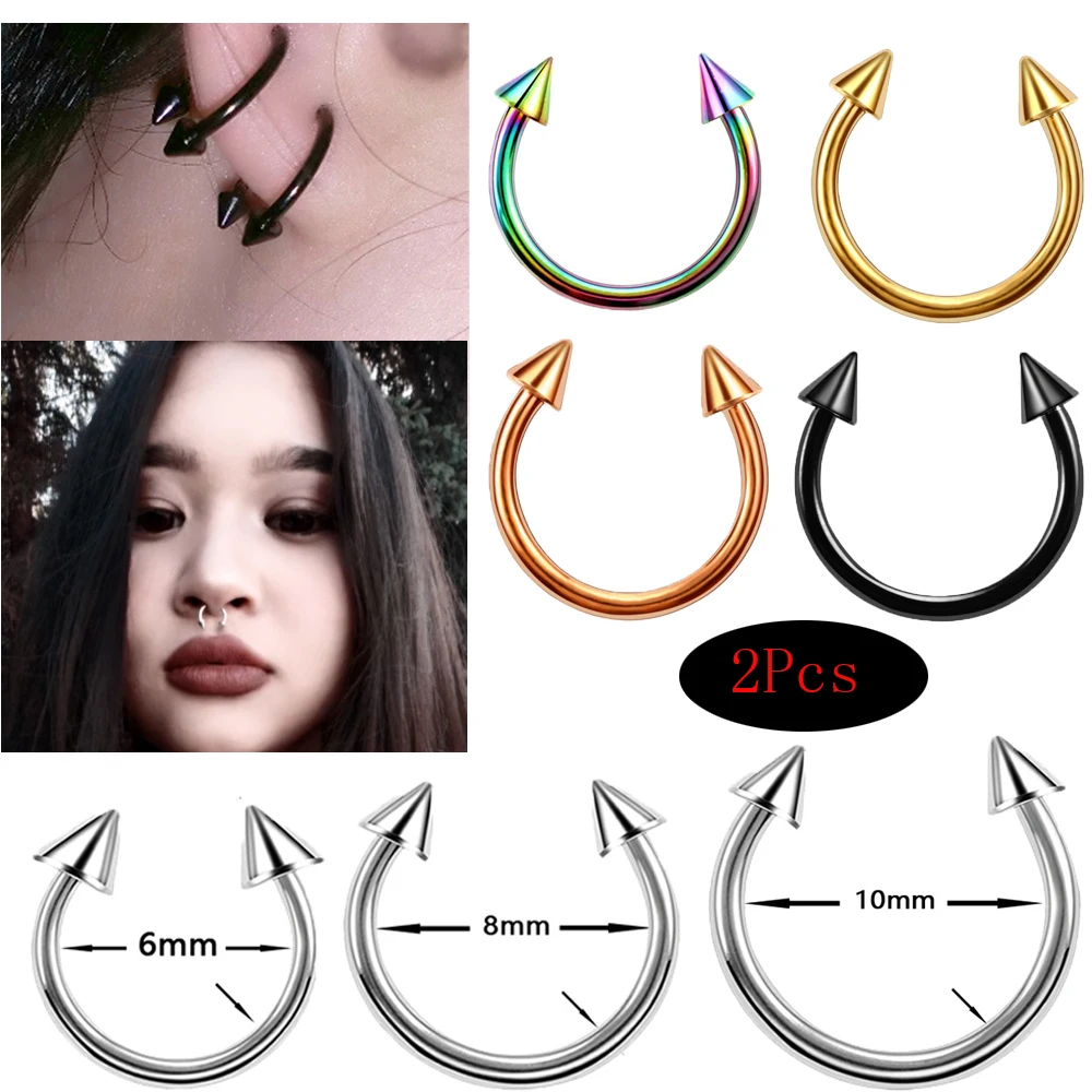 Разноцветные кольца для пирсинга штанги подковы уха хряща Козелка лабретки носа