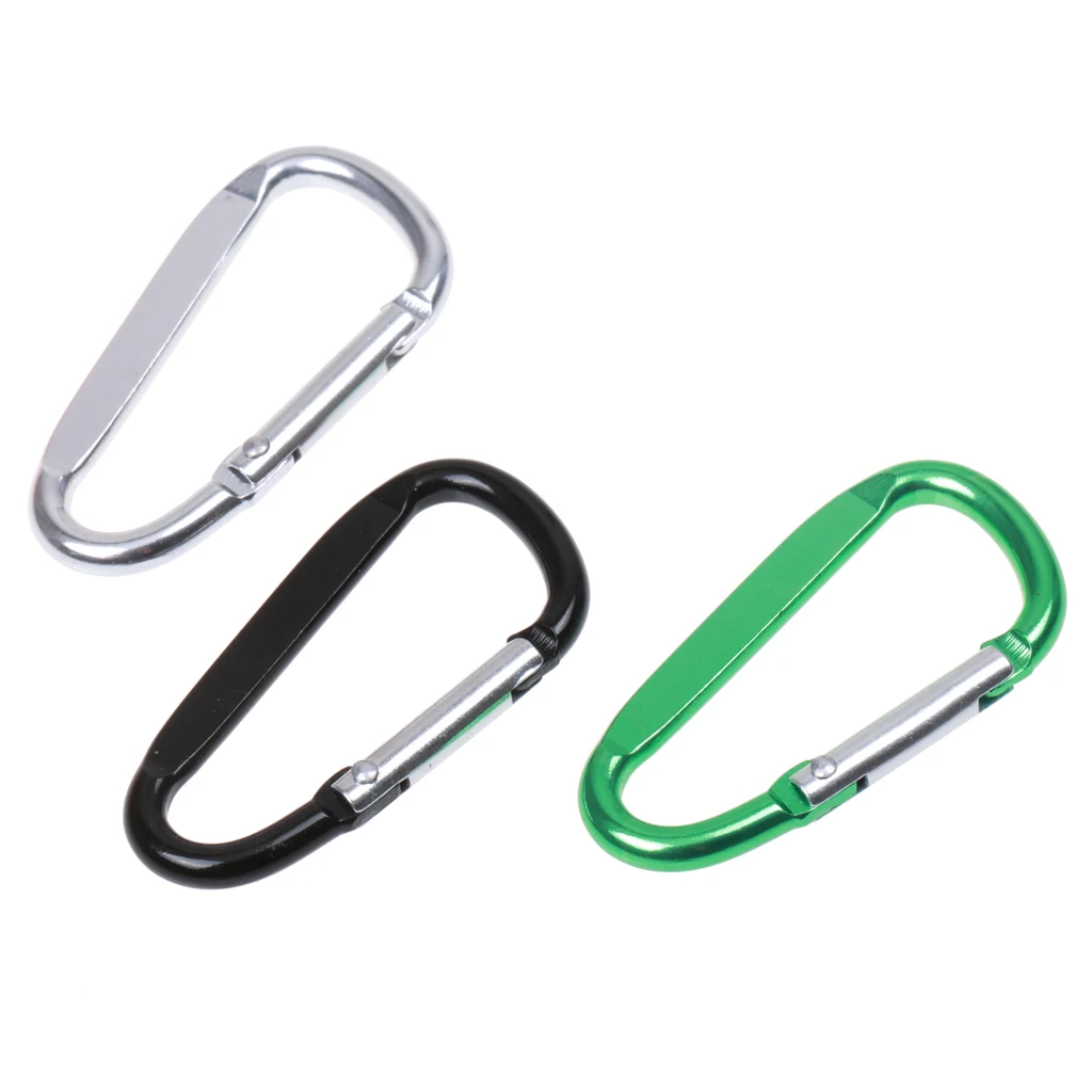 

10Pcs D Shape Mini Climbing Carabiner Buckle Snap Spring Clip Hook Keychain