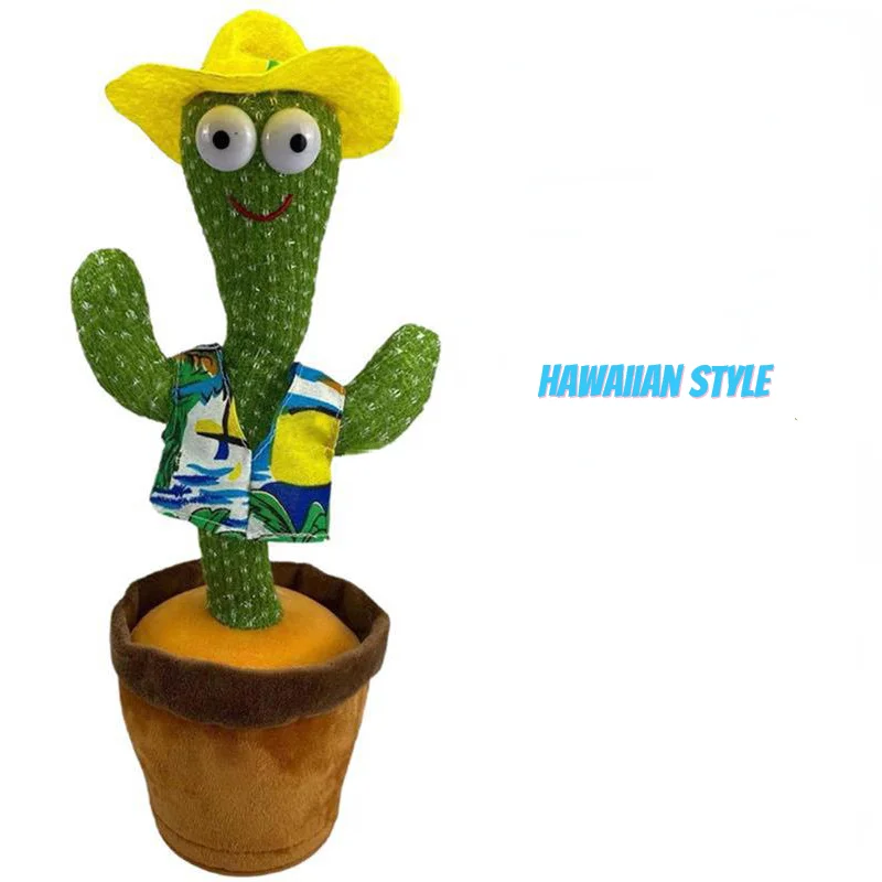 

Dancing Cactus Music Box Electronic Singing Plush Toy Cartoon Potted Holiday Decoration Gift Ornament For Home home decor