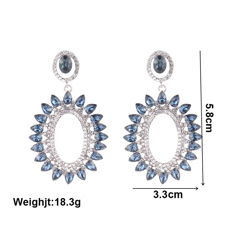 Серьги подвески в форме эллипса LUBOV большие брендовые Роскошные серьги с