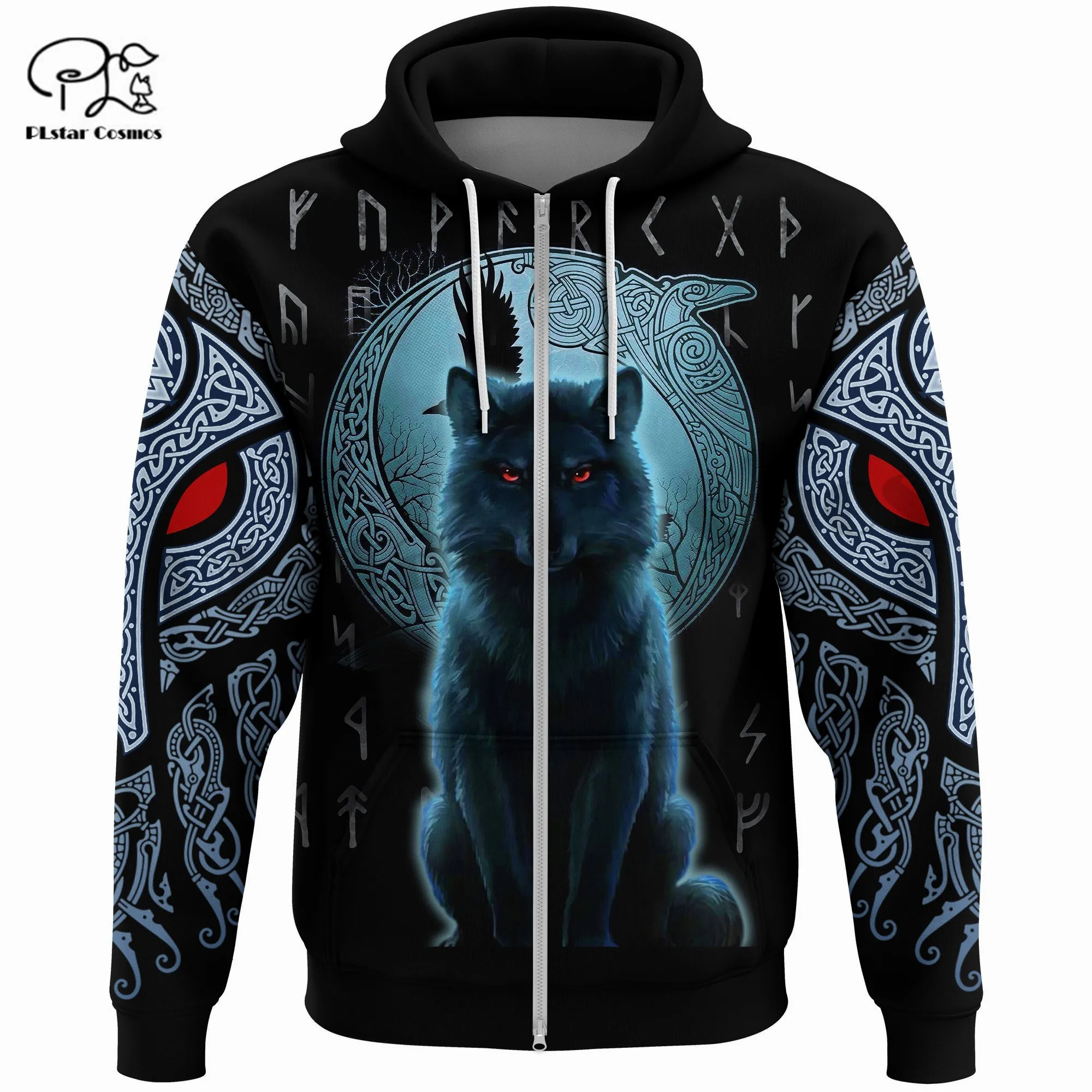 

PLstar Cosmos 3DPrint Newfashion Viking Tribe Wolf Art Streetwear Long Sleeve Unisex Men/Women Funny Hoodies/Sweatshirt/Zip T-8