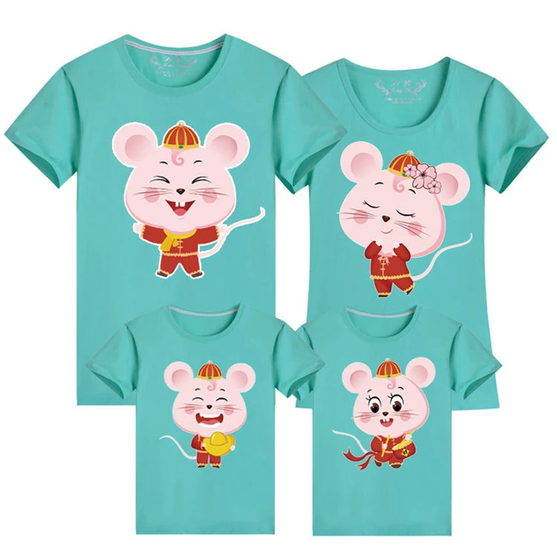 Одинаковая одежда для всей семьи Новогодняя с изображением мышки Рождественская