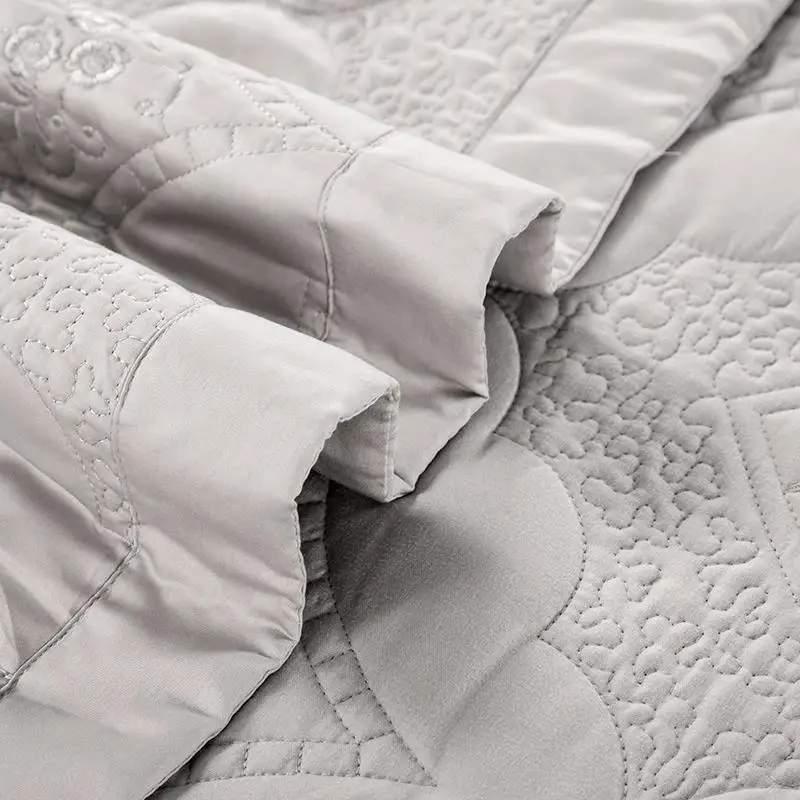 

3Pieces King size Luxury 600TC Egyptian Cotton Quilted Bedspread Bed coverlet set with Match Pillowcase Multi Solid Color