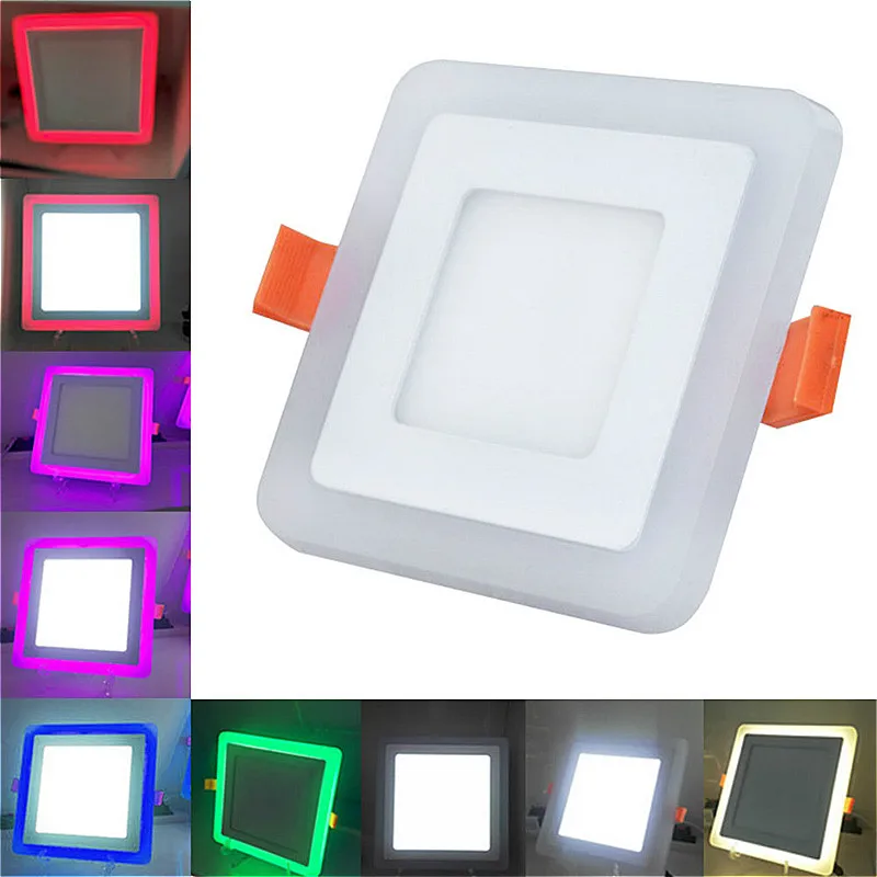 Светодиодный светильник RGB + белый 6 Вт 9 16 24 Круглый квадратный светодиодный