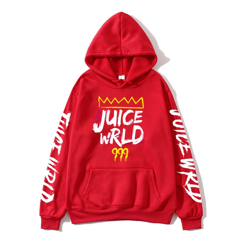 

J Uicewrld Hoodie Sweatshirt Rainbow 2020 Black and White Red Casual Hooded Full Print Regular Glitch Juice World Standard Wy084