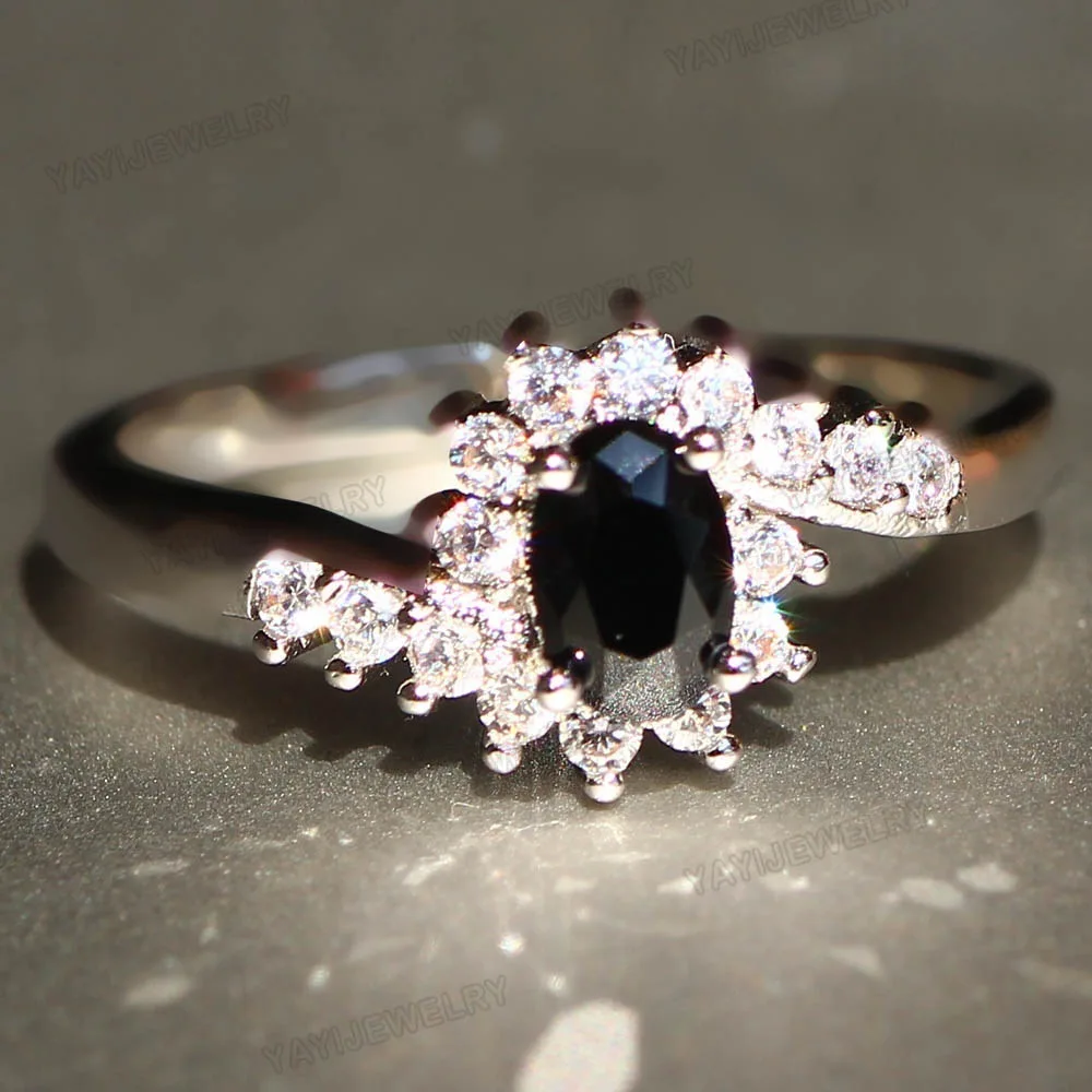 Милое модное большое овальное кольцо для девочек из серебра 925 пробы с