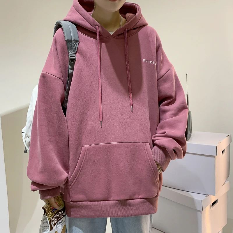 

LAPPSTER Men Embroidery Fleece Hooded Hoodies 2020 Mens Oversized Korean Harajuku Sweatshirts 7 Colors Black Oversized Hoodie