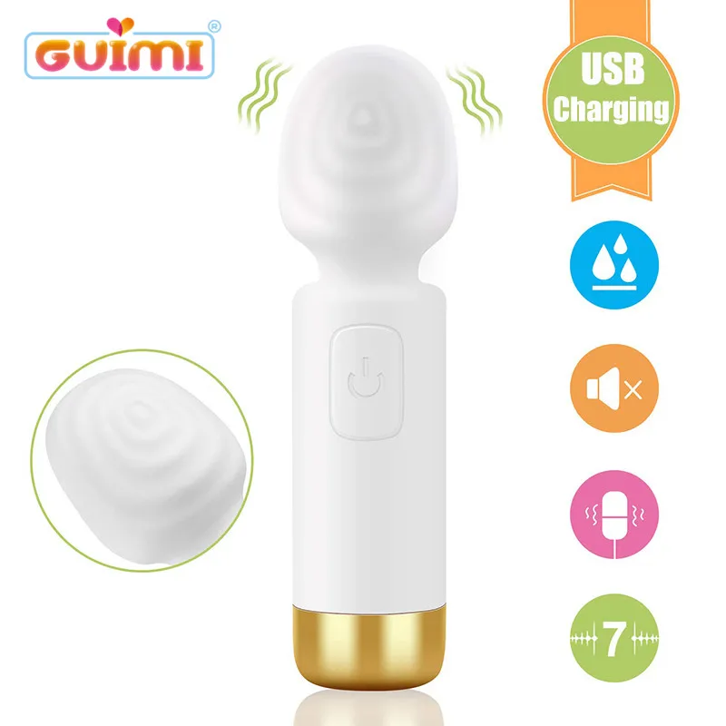 GUIMI мощная волшебная палочка Вибраторы интимные игрушки для взрослых 7 скоростей