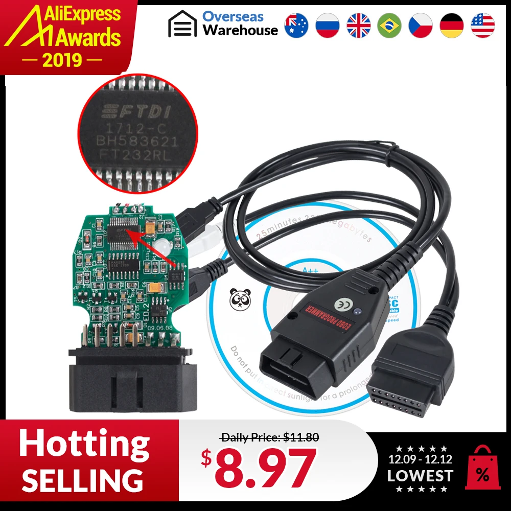 Galletto 1260 ECU чип Тюнинг инструмент EOBD/OBD2/OBDII Flasher Galleto 1260 ECU Flasher с FTDI FT232RL тюнинг двигателя