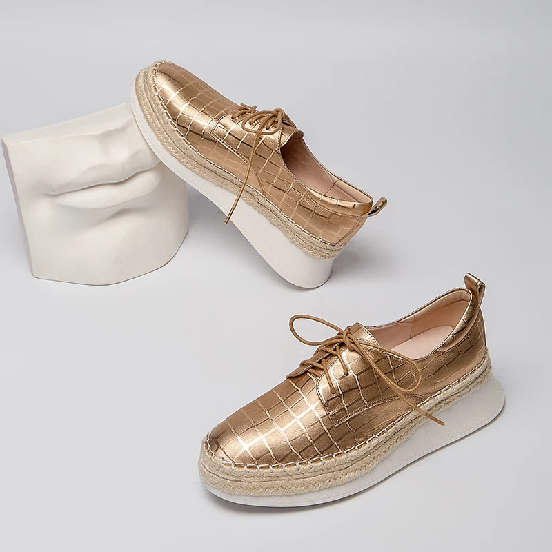 Женские оксфорды на плоской подошве для женщин Женская обувь из натуральной кожи