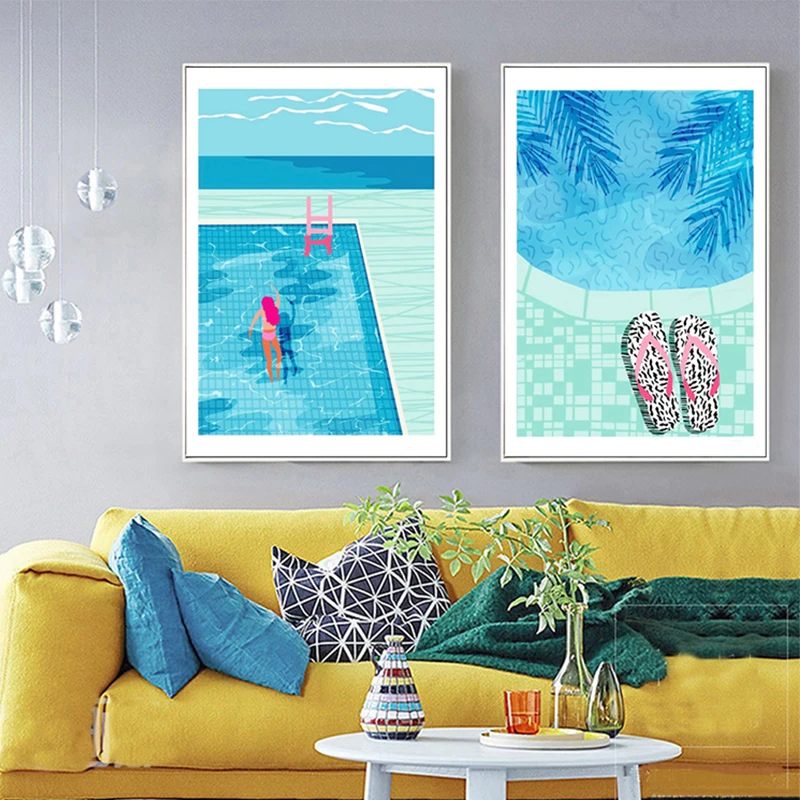 Скандинавская Современная свежая летняя картина на стену бассейна