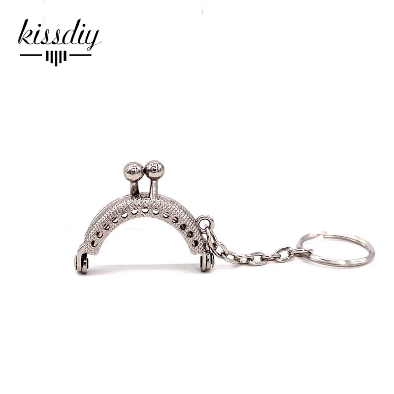 KISSDIY 25 шт. 4 см мини серебряные золотые серьги, кошелек, рамка, брелок, поцелуй, cluth, застежка diy, сумка, аксессуар - Цвет: Серебристый