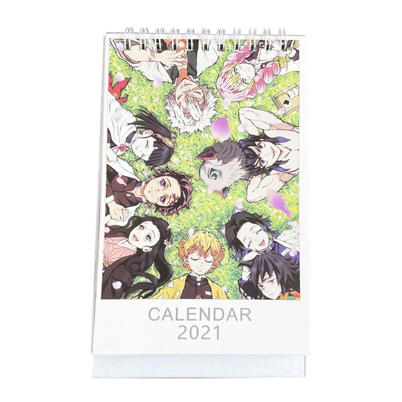 

2021 Anime Demon Slayer Kimetsu No Yaiba Desk Calendar Kamado Tanjirou Cartoon Figure Desk Calendars Daily Schedule Planner