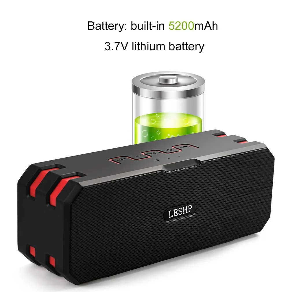 LESHP беспроводной Bluetooth динамик водонепроницаемый пылезащитный противоударный