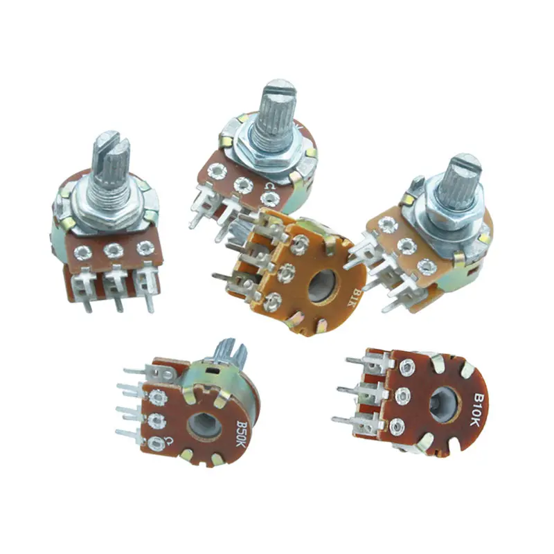 2Pcs WH148 1K 2K 5K 10K 20K 50K 100K 500K Shaft Amplifier Dual Stereo Potentiometer B1K B2K B5K B10K B20K B50K B500K 6Pin 15mm |