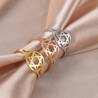 cooltime star of david hexagram rings for women supernatural stainless steel engagement couple rings men fashion jewelry 2022