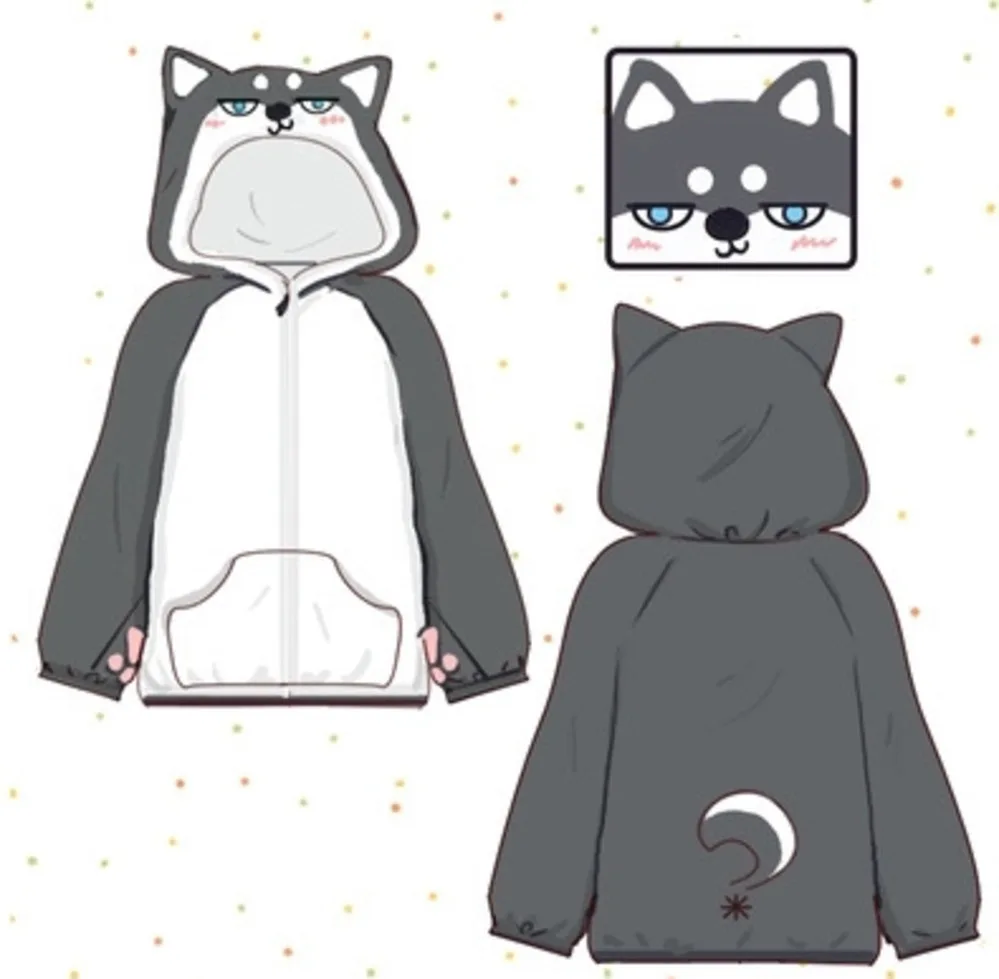 Harajuku Shiba Inu Doge Sweatshirts Women Japanese Kawaii Animal Hooded 3D With Ears Pullover Cartoon Cosplay Costumes |