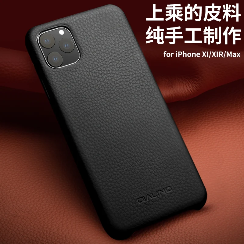 Чехол ручной работы из натуральной кожи для iPhone 11 Pro Max, чехол из зернистой кожи с узором, чехол для телефона для iPhone 11 Pro Max, черный чехол