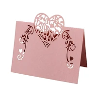 50pcs new wedding decoration table butterfly seat card three dimensional hollow love card name sign in desk wedding place cards