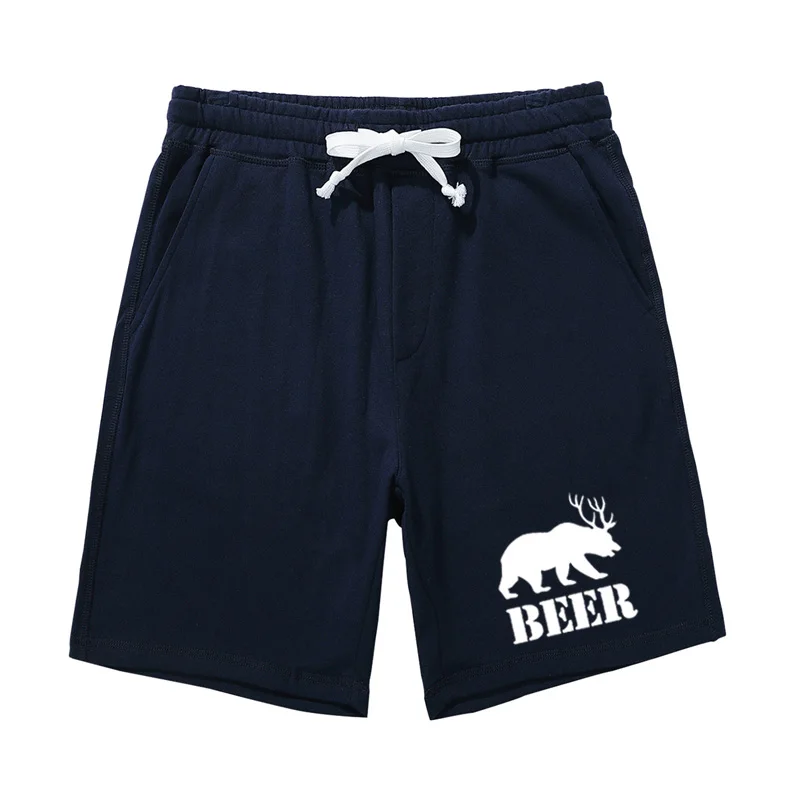 

Creative Design Human Beer Pattern Drawstring Short Homme Cotton Shadow Gray Outwork Pants Classical Casual 2021 New Style