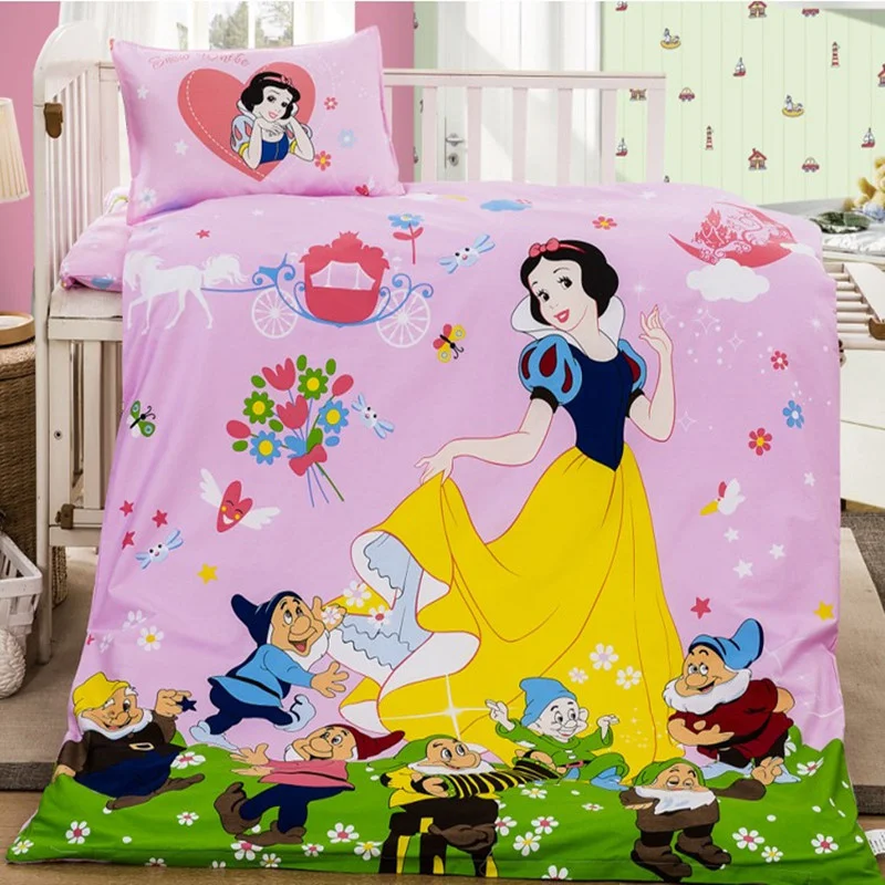 Disney Winnie Pooh Bear Bedding Sets Baby Bed Minnie Mickey Mouse Princess Cartoon Cotton Duvet Quilt Cover Boys Girls Kids Gift