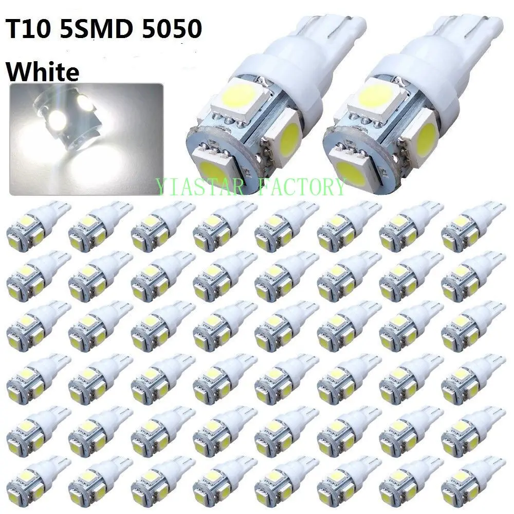 

Wholesale 1000 Pcs/Lot T10 5 Led T10 5050 led 12V W5W 194 168 Reading Door Luggage Compartment Car Light Auto LED Bulbs