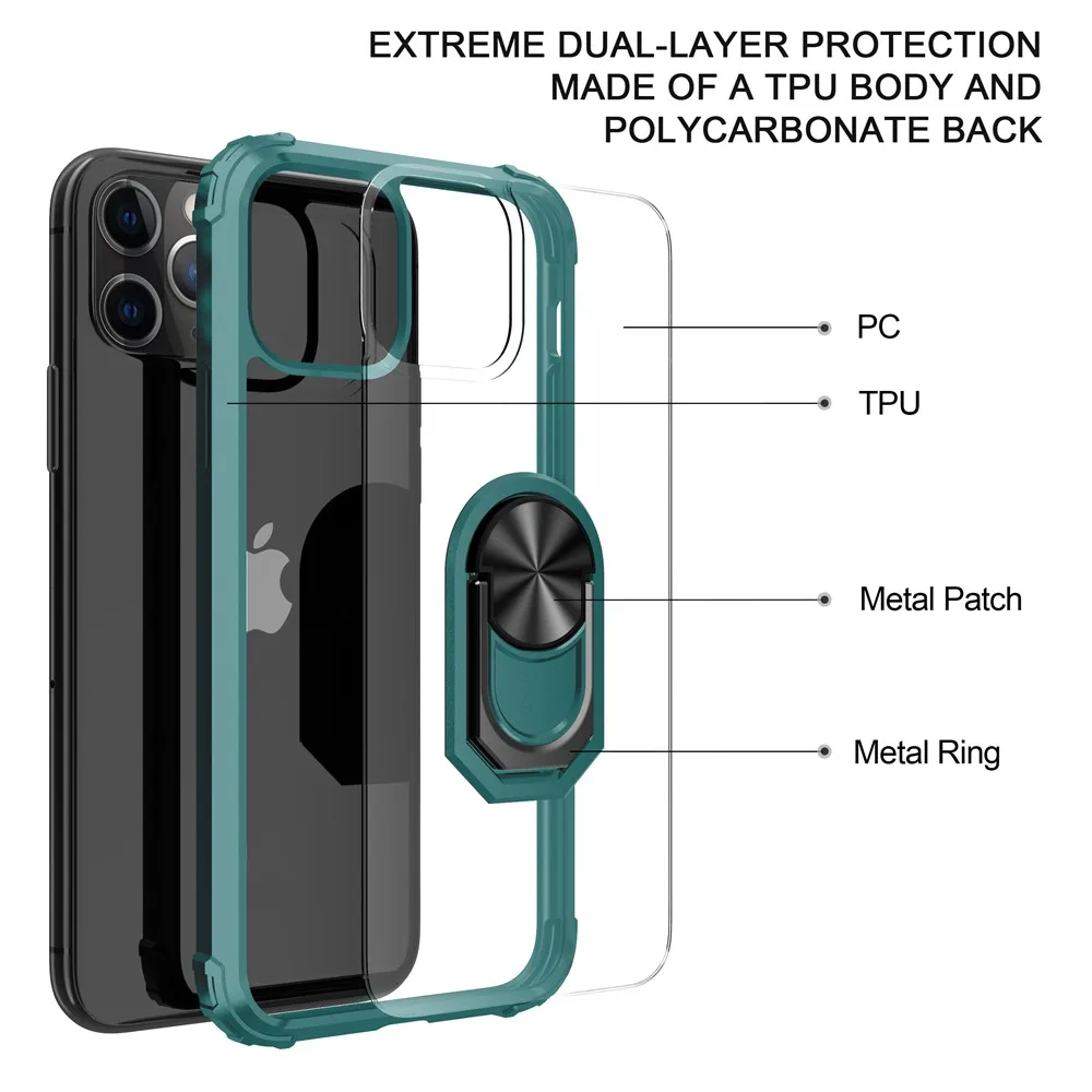 KEYSION модный ударопрочный чехол для iPhone 12 Pro Max силиконовый прозрачный кольцевой