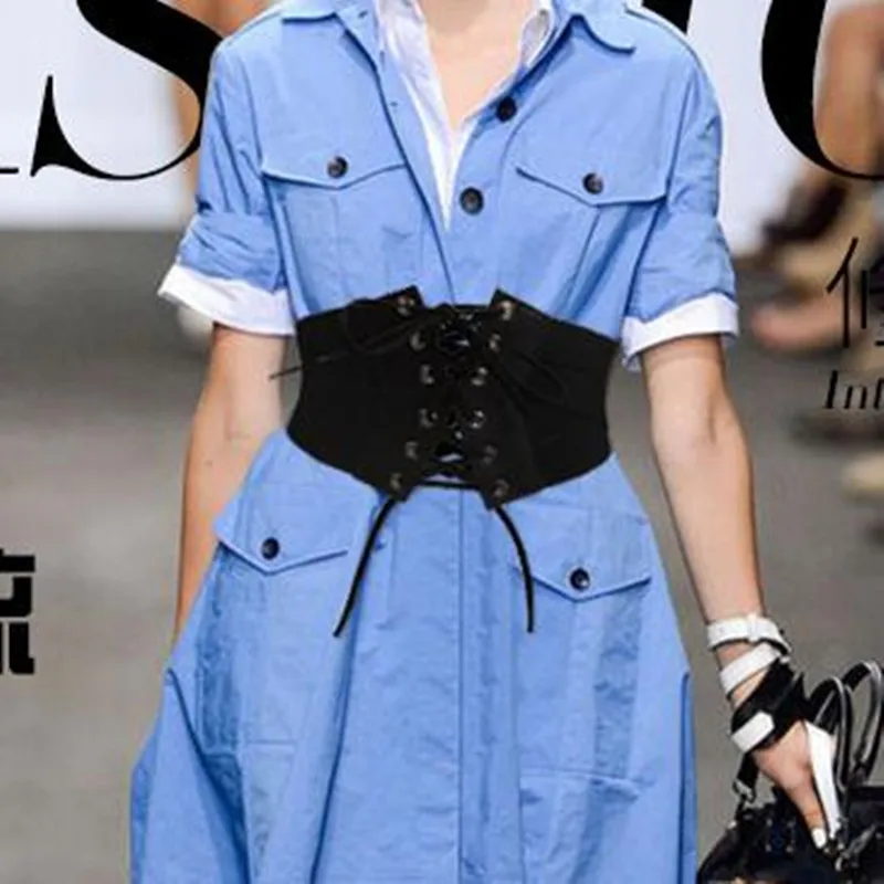 Женский модный эластичный корсет с широкими ремешками поясной ремень пояс ремни