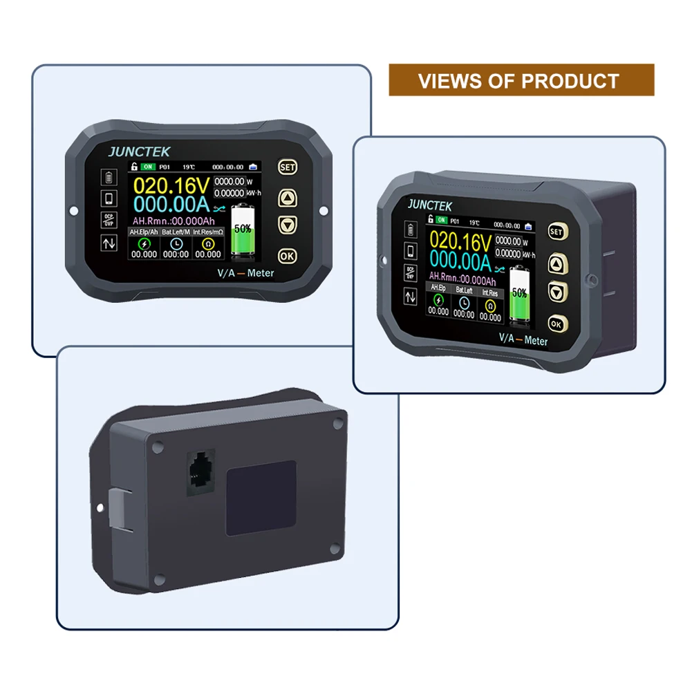 JUNTEK DC 0-120V 0-400A KG140F 2.4 Inch TFT Color Screen BT Connection Battery Coulometer Monitor Check Voltage Current | Инструменты
