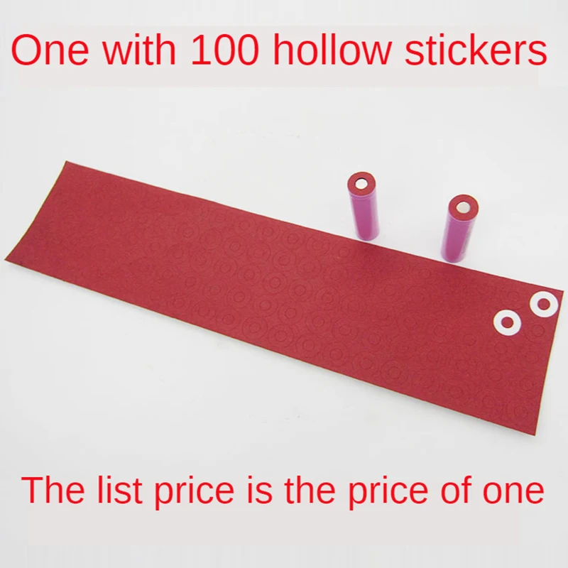 

Red 100Pcs 1S 18650 Li-ion Barley Paper Insulation Gasket Battery Pack Cell Insulating Glue Battery Electrode Insulated Pads