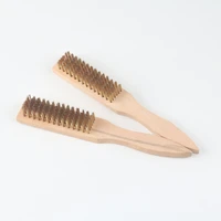 1pc wooden handle steel wire brush cleaning tools for removing metal rust and paintscraping fish scales 0 2mm wire diameter