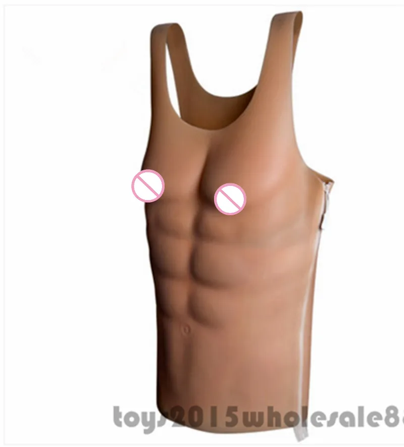 2019 Cosplay Hunk Chest Muscle for Boxing training Man Silicone Fake Chest Pecloralis Cosplay Birthday Gifts