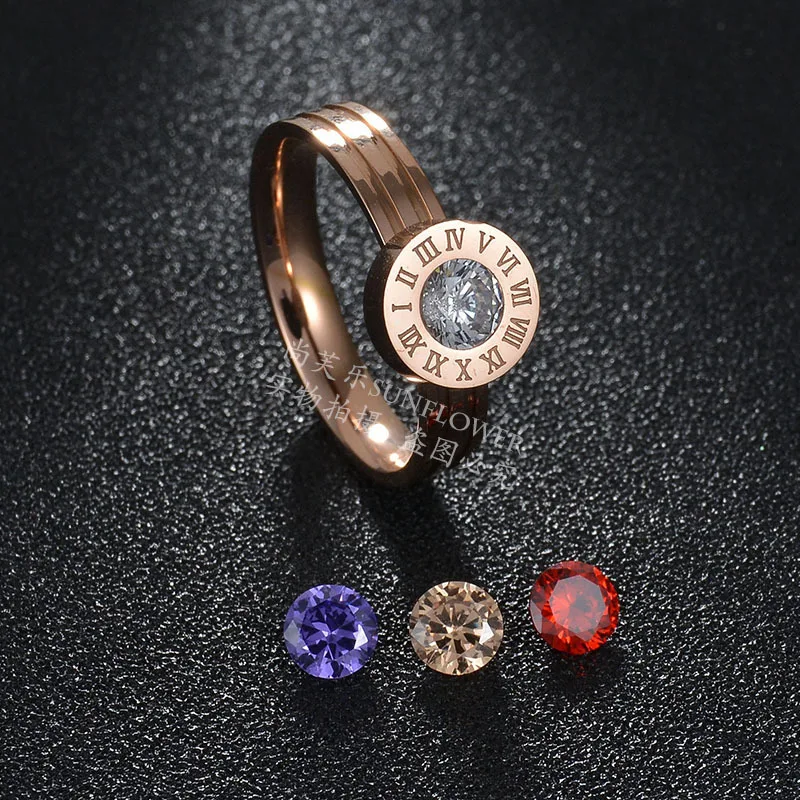 Elepple креативный Римский Цифровой Красочный Циркон Сменные кольца для мужчин и