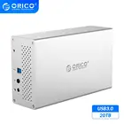 ORICO WS Series 3,5 ''2 Bay USB3.0 корпус жесткого диска алюминиевая поддержка 20 ТБ HDD док-станция 5 Гбитс 12 В Power HDD Чехол