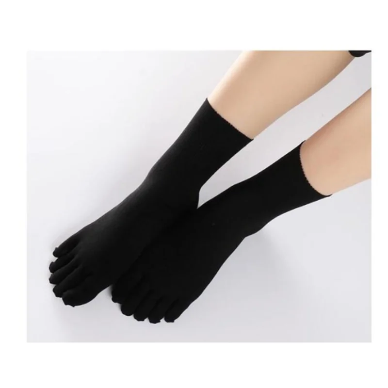 Women Five Finger Socks Ladies Casual Comfortable Warm Separate Toe Socks Meias Solid Color White Black Socks 5 pairs/lot!