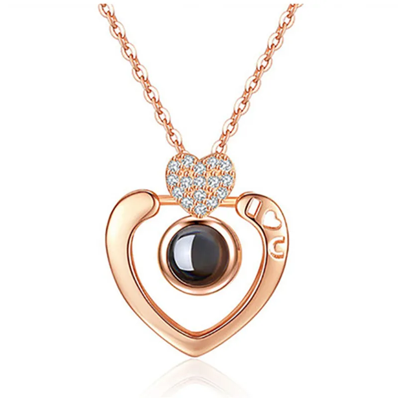 Подарок на День Св. Валентина 100 языках с надписью Я люблю тебя ожерелье