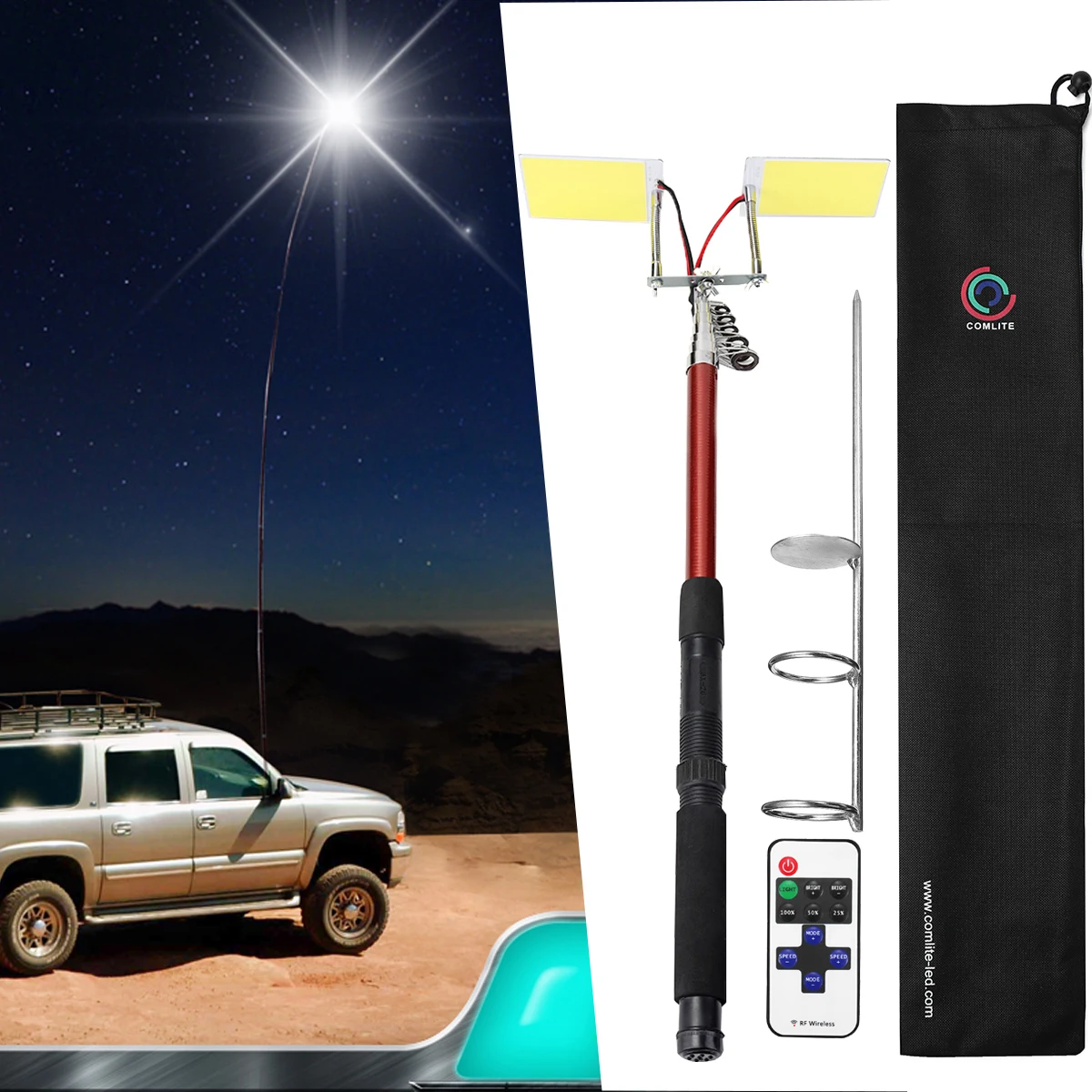 Economici 12V LED Di Campeggio Esterna Della Lanterna Telescopica Canna Da Pesca Luce Di Notte Di Pesca Viaggio Di Strada Di Illuminazione Del Partito