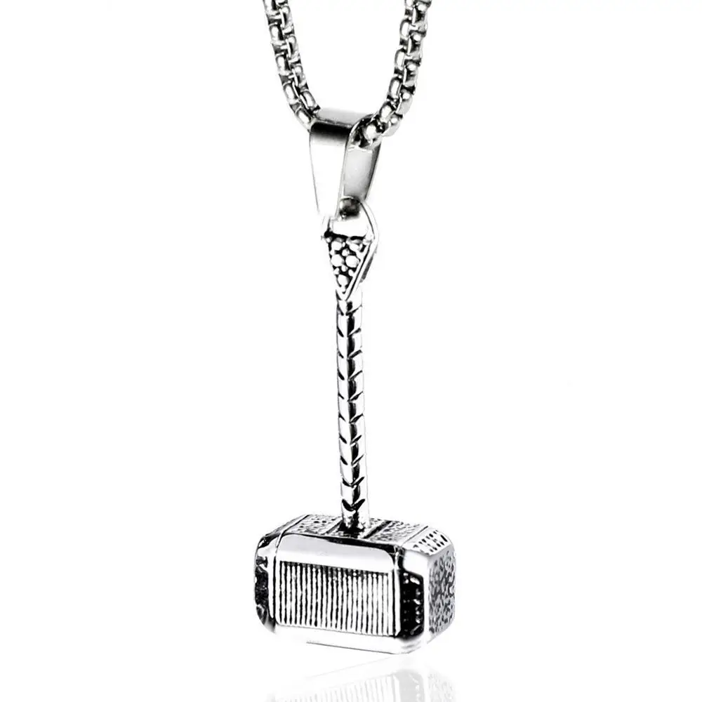 

Disney Europe and America Marvel Thor's Hammer Pendant Stainless Steel Thor's Hammer Personality Trendy Jewelry Designer Charms
