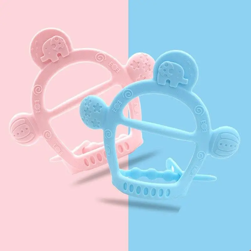 

Baby Soft Rubber Rattle Teether Toy Newborn Food Grade Silicone Teethers Infant Training Bed Toy Chew Toys silicone teether