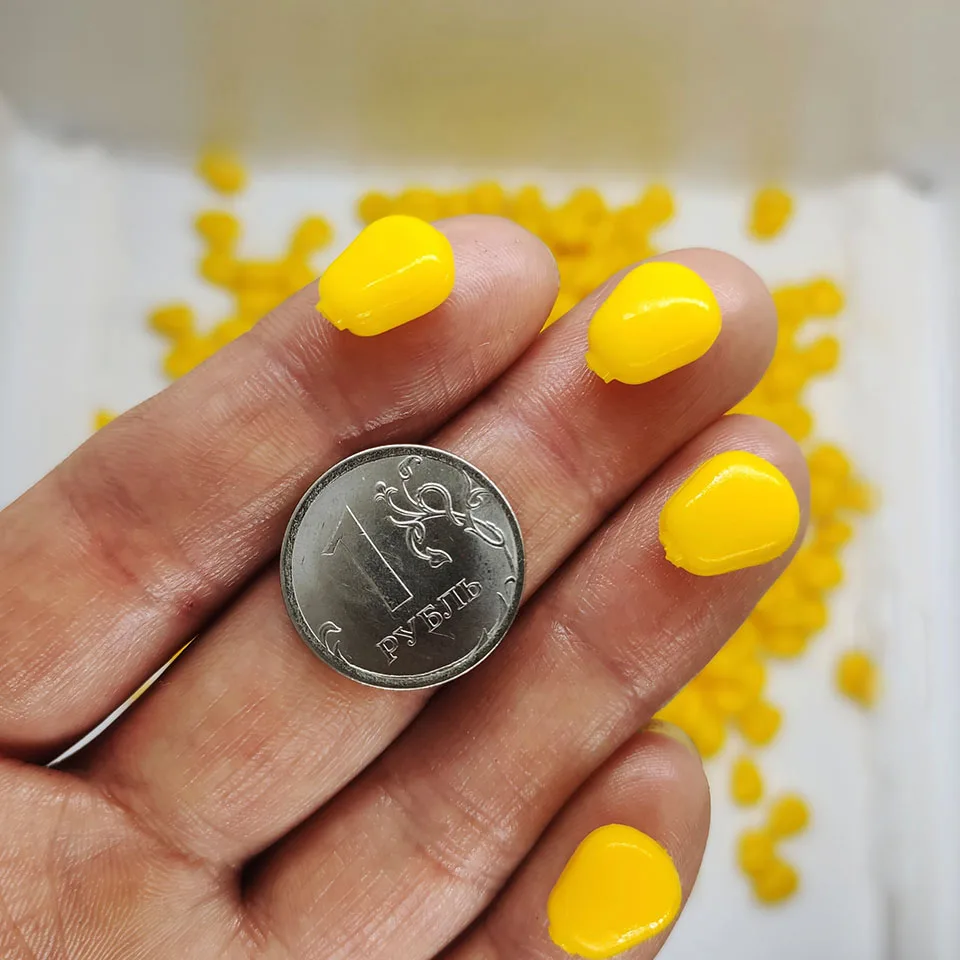 Приманка рыболовная силиконовая с запахом кукурузы 50 шт. | Спорт и развлечения