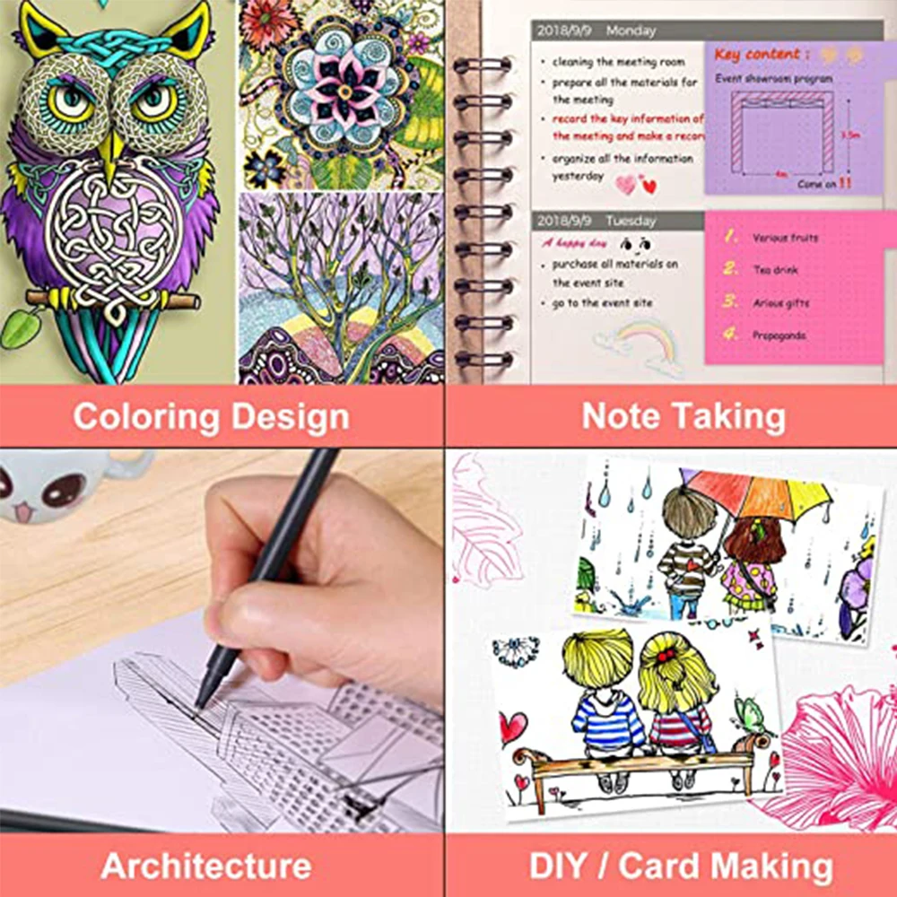 

24 Color Colorful Drawing Pen Fine Tip Pens Colored Pens Office Supplies Writing Notes Marker For Note Taking DIY Design