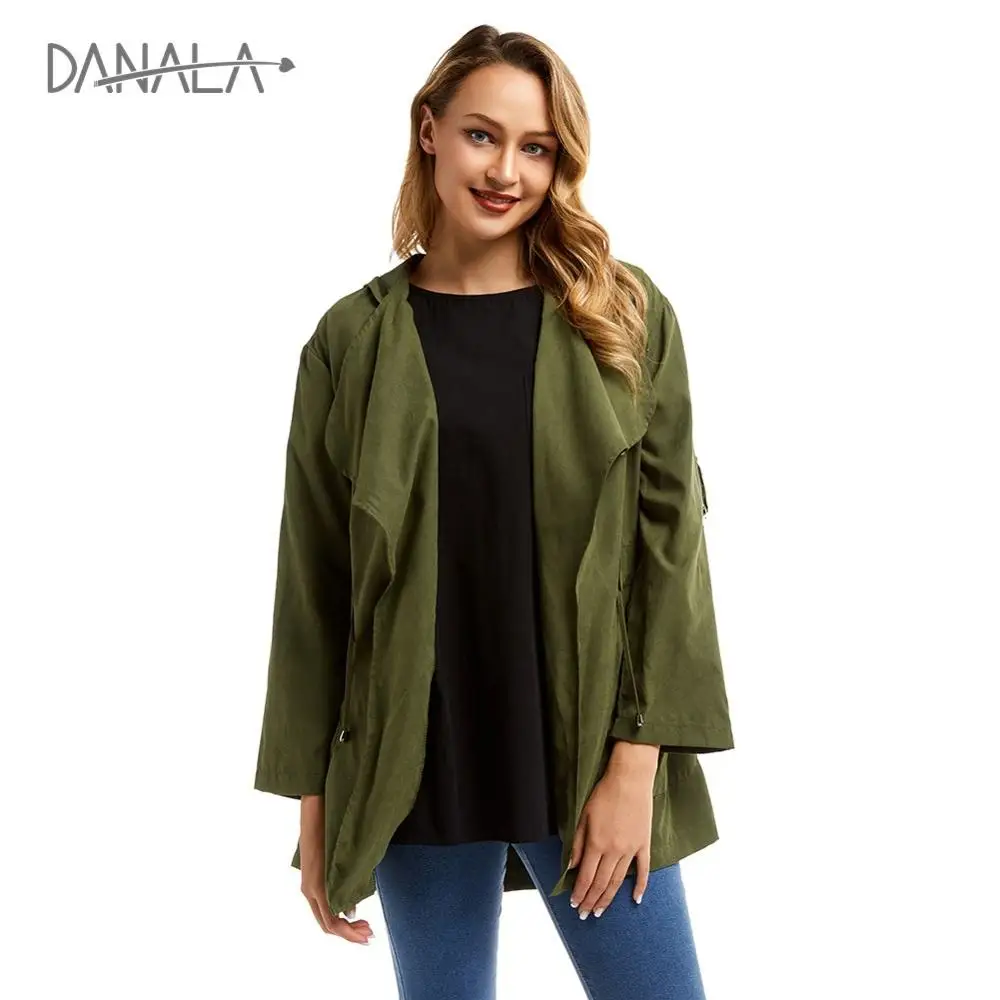 DANALA 2019 модная куртка с капюшоном для женщин новое пальто большим карманом и